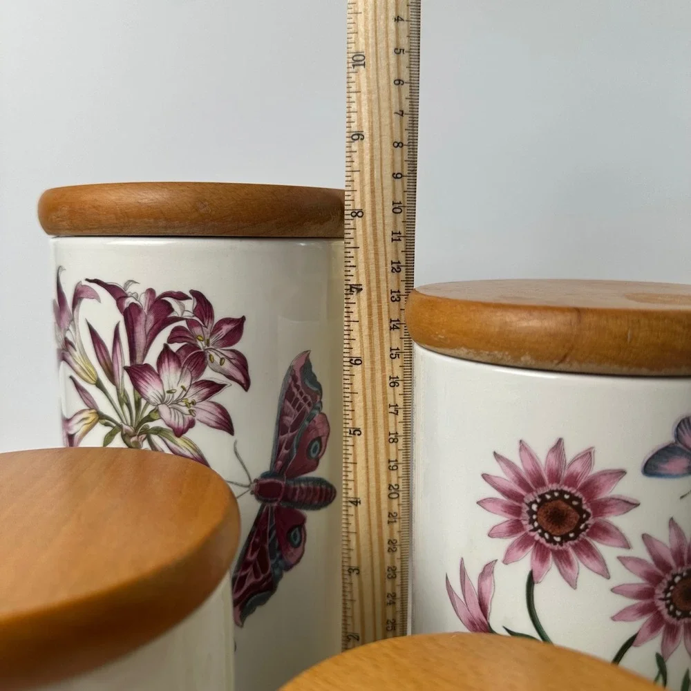 Vintage Portmeirion Botanic Garden Ceramic Canister Set of 4 | 1970s